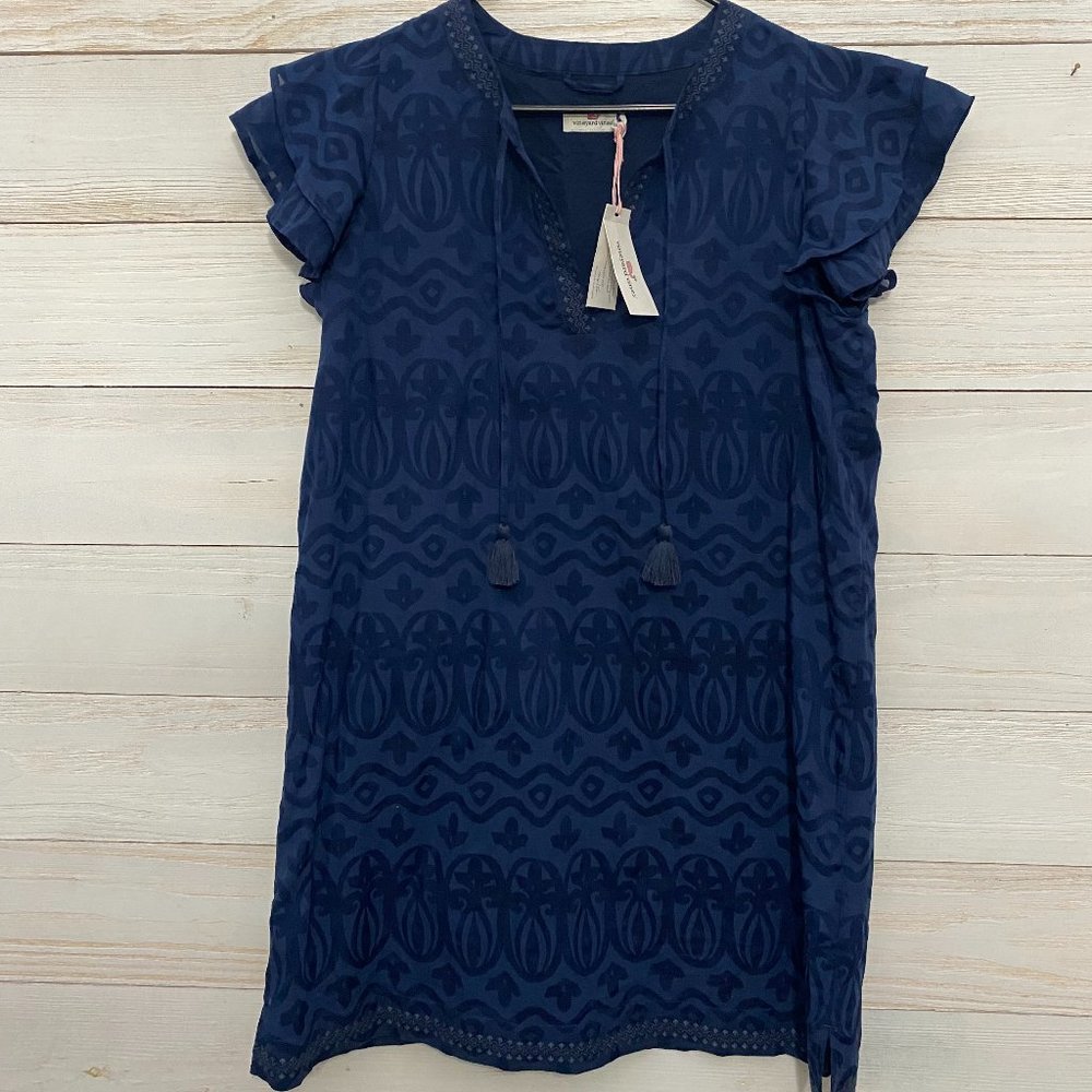 NWT Vineyard Vines Women's size Large Burnout Vineyard Tunic Dress